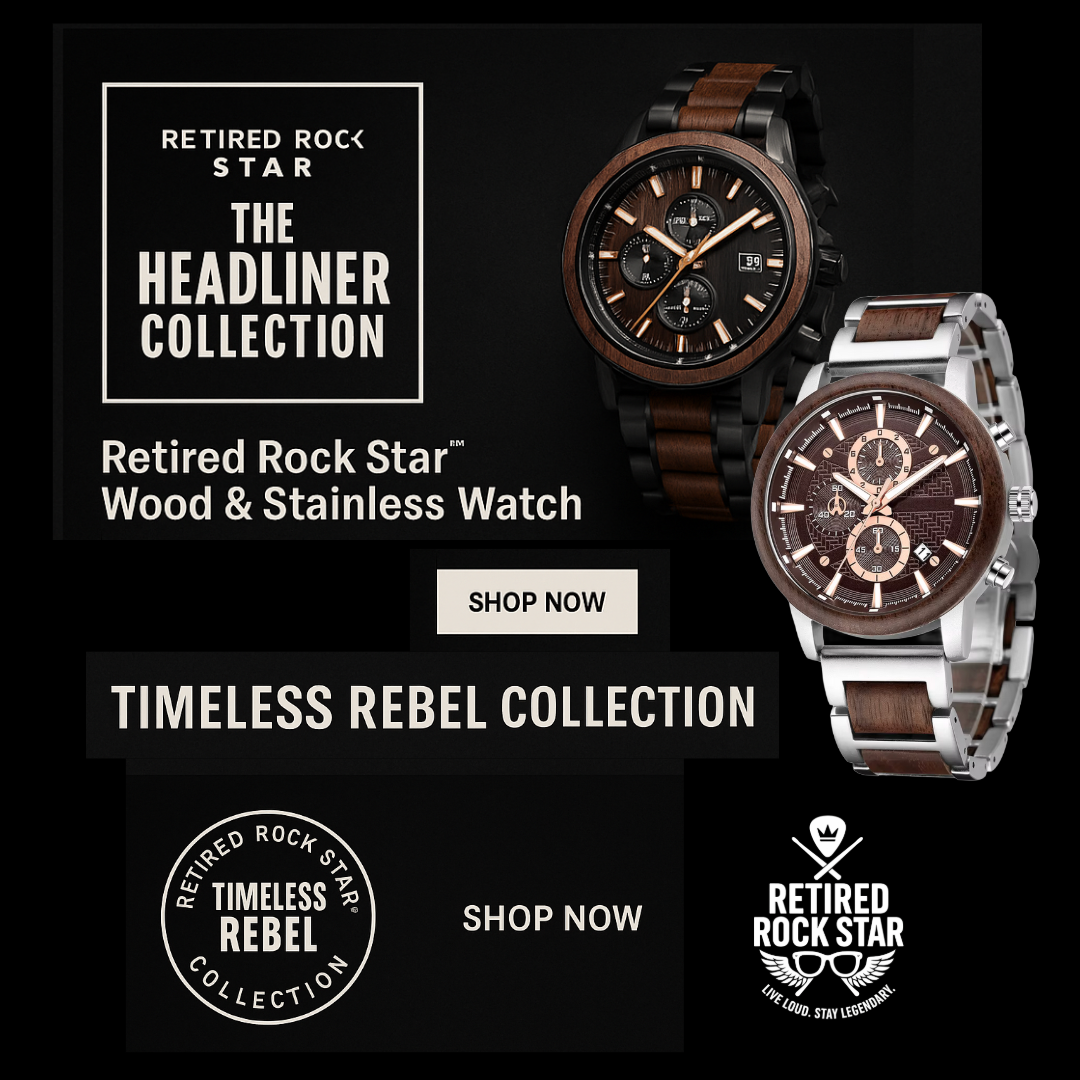⌚ Retired Rock Star™ Wood & Steel Watch – Limited Edition