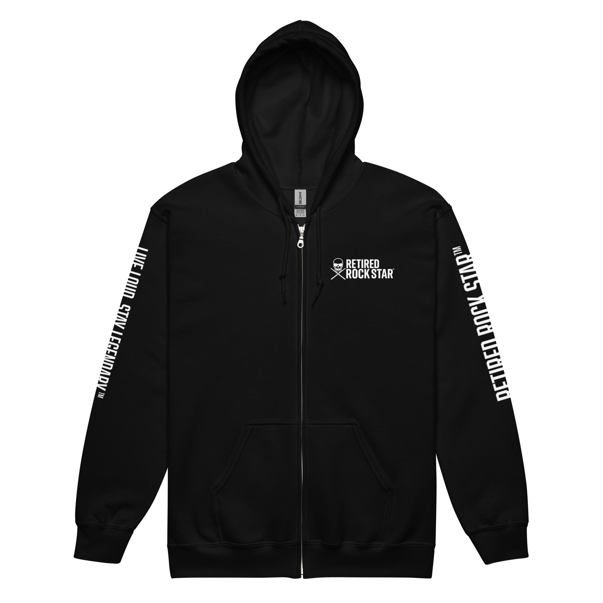 RETRO-ROCK ZIP HOODIE – “OG Logo Edition” – Retired Rock Star™